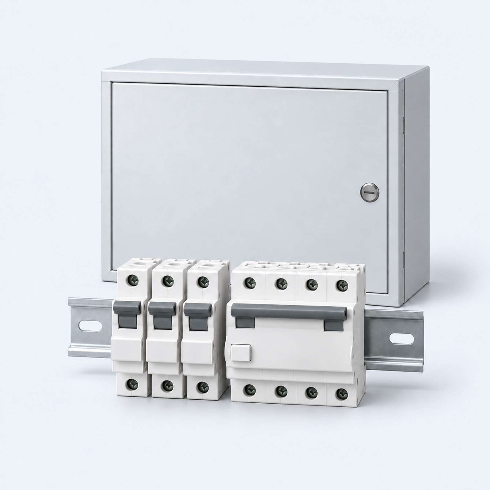 Circuit breakers, RCCB and distribution board.